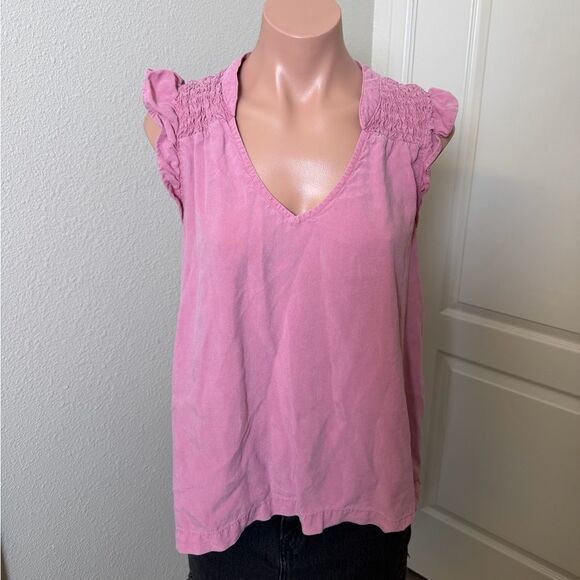 cloth & stone Tops - Cloth & Stone Pink Tencell Lyocell Tank Sleeveless Women's Top Sz L